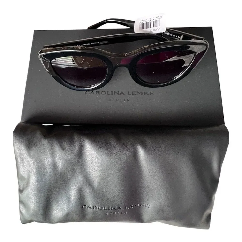 Carolina Lemke Berlin Designer Sunglasses Cat Eye Shape With Case New